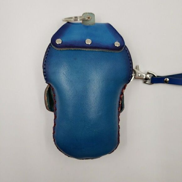 Sugar Skull Leather Wristlet Wallet Gift Small Pouch Keychain Day of the Dead - Picture 9 of 13